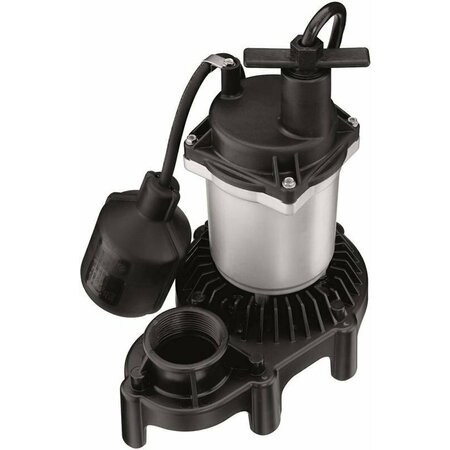 PENTAIR Simer Sump Pump, 1-Phase, 3.9 A, 115 V, .25 Hp, 1-1/2 In Outlet, 20 Ft Max Head, 1500 Gph, Thermoplastic 2161